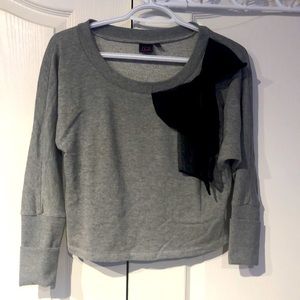 Material Girl Gray Sweater with Bow Detail - Size XS